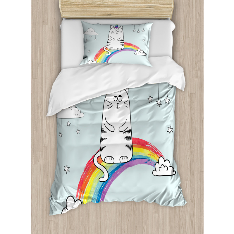 Rainbow Words Art Duvet Cover Set