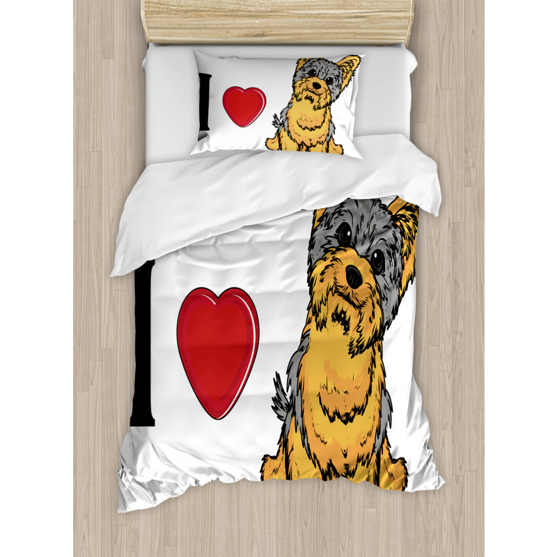 I Love Yorkshire Words Duvet Cover Set