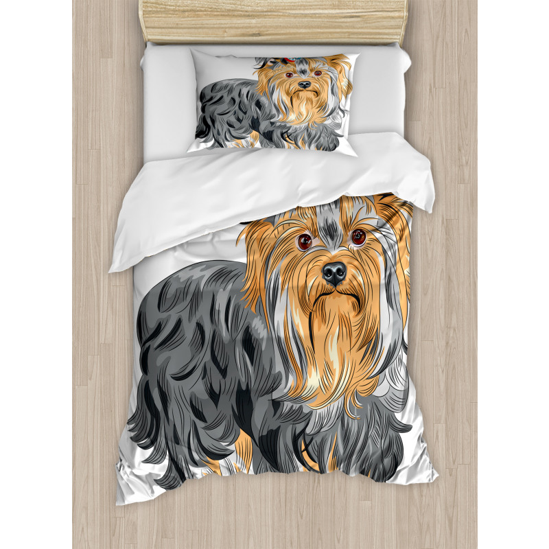 Terrier with Bow Duvet Cover Set