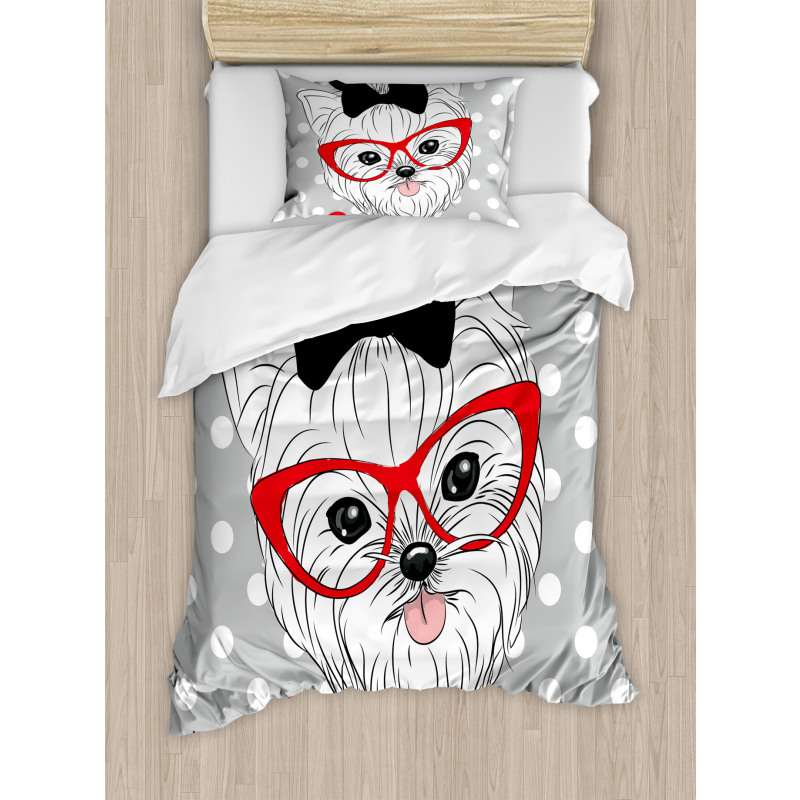 Nerd Glasses Love Heart Duvet Cover Set