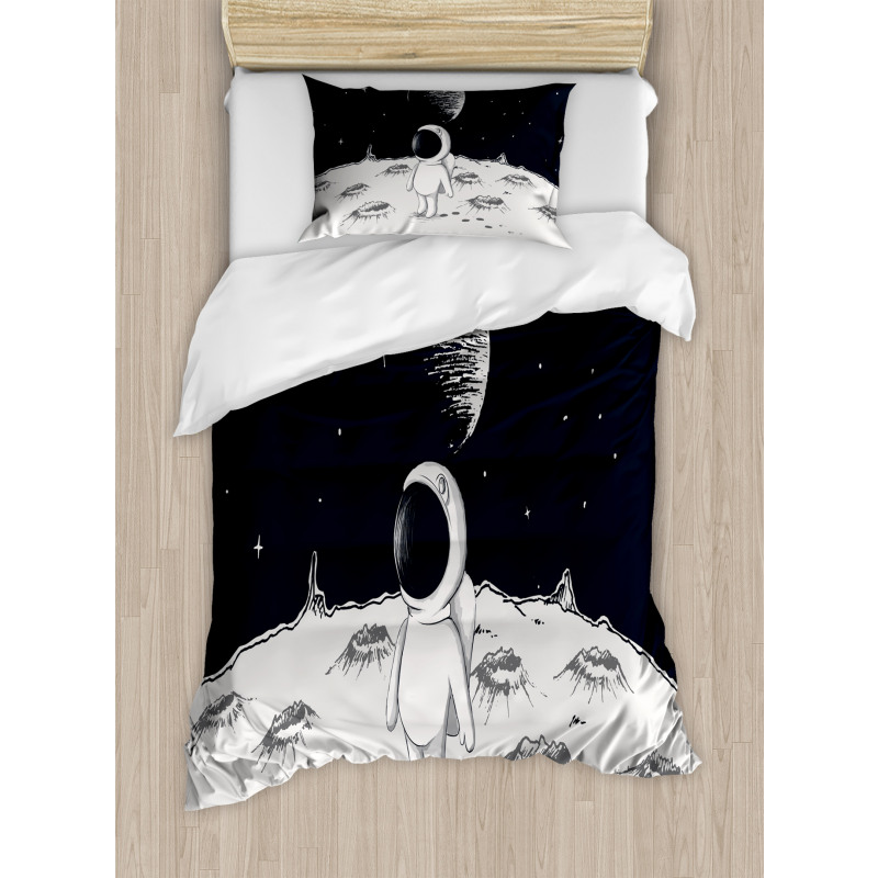 Space Children Happy Duvet Cover Set