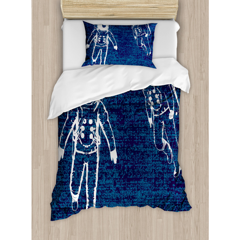 Astronauts Floating Duvet Cover Set