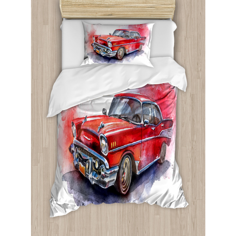 Vintage Retro Car Duvet Cover Set