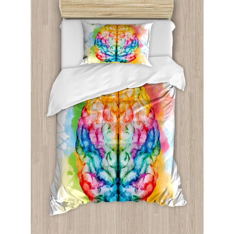 Colorful Human Brain Duvet Cover Set