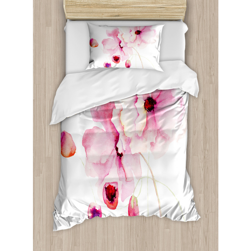 Pink Flower Petals Duvet Cover Set