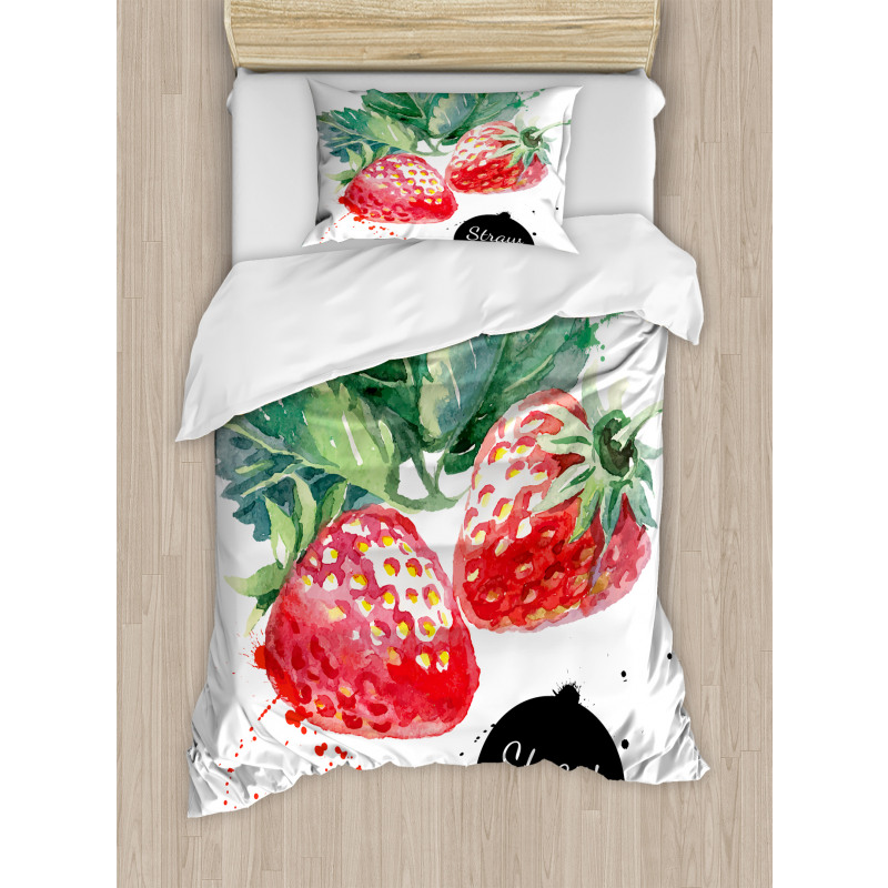 Appetizing Strawberries Duvet Cover Set