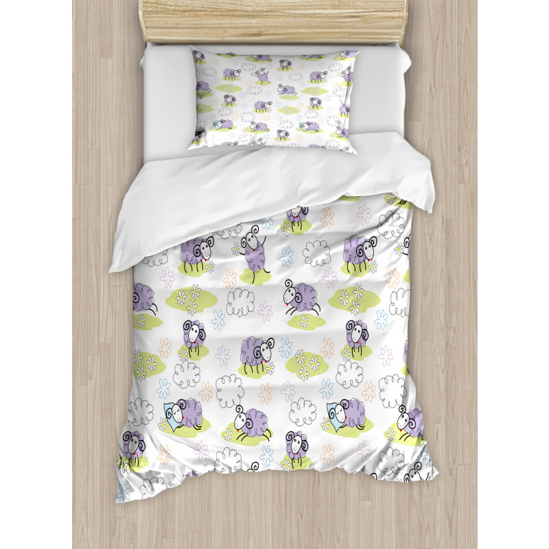 Sheep with Clouds Duvet Cover Set