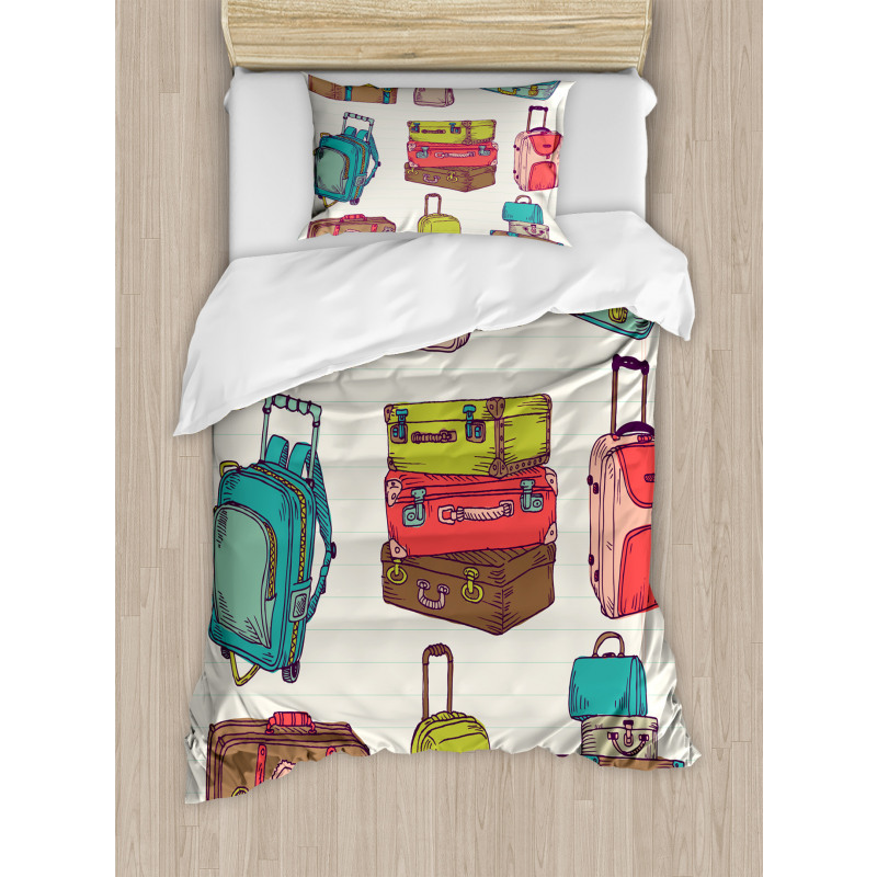 Colorful Suitcases Duvet Cover Set