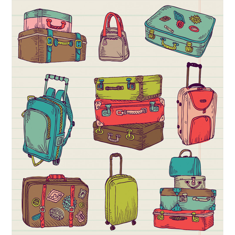 Colorful Suitcases Duvet Cover Set