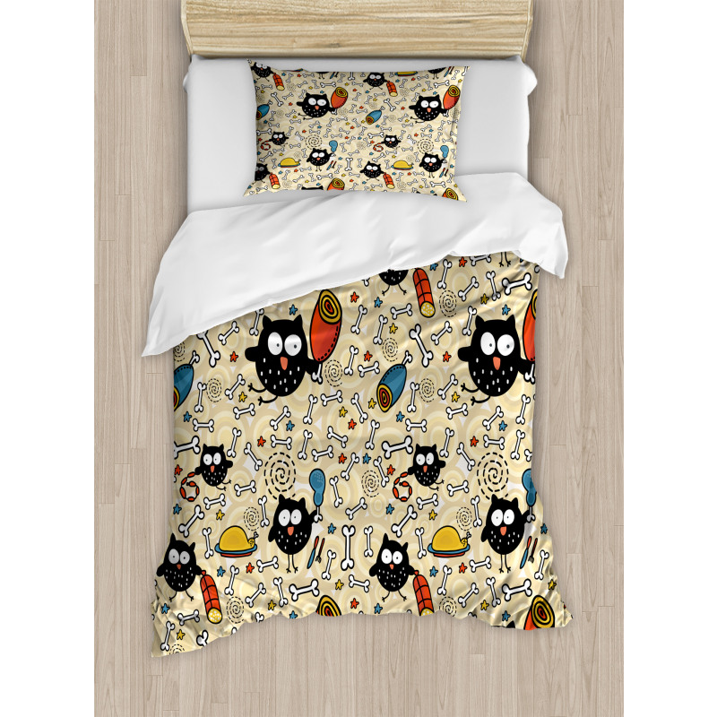 Hungry Owls Eating Duvet Cover Set