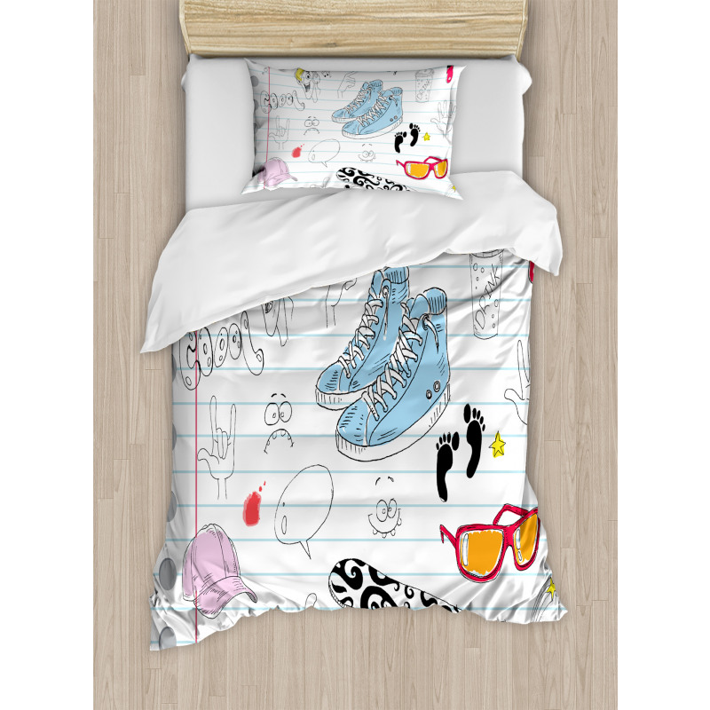 Drawings on a Notebook Duvet Cover Set