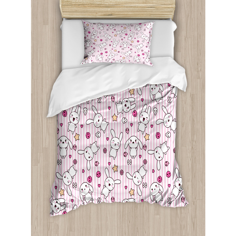 Loveable Bunnies Faces Duvet Cover Set