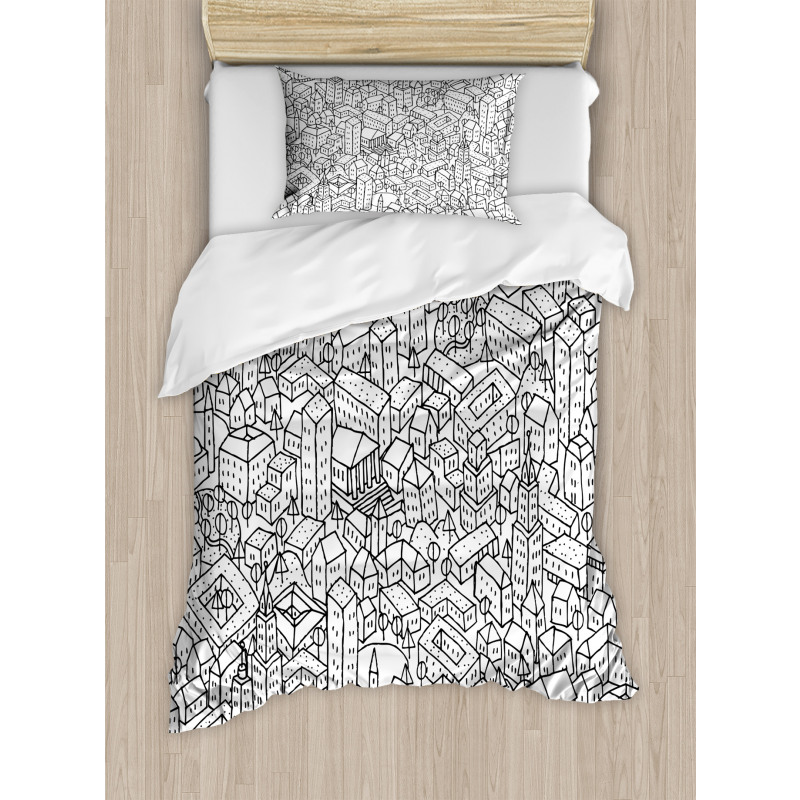 Crowded Urban Life Duvet Cover Set