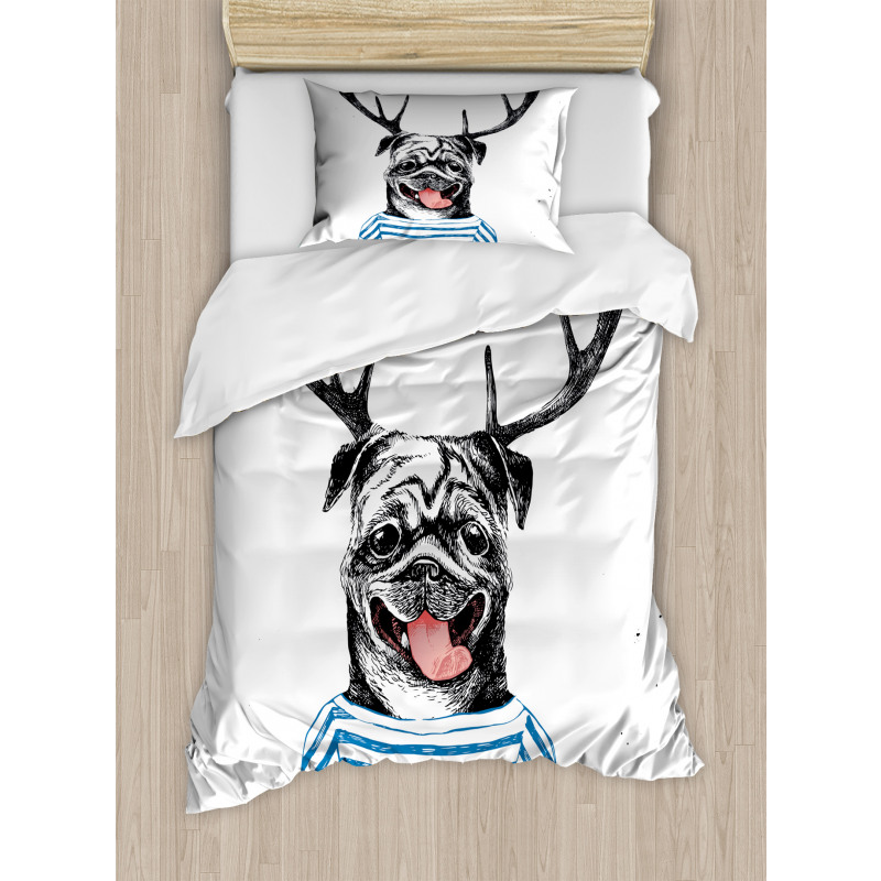 Dog with Antlers Surreal Duvet Cover Set