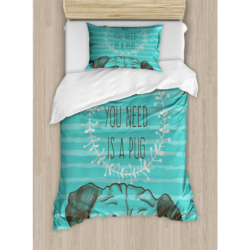 Fun Animal Dog Words Duvet Cover Set