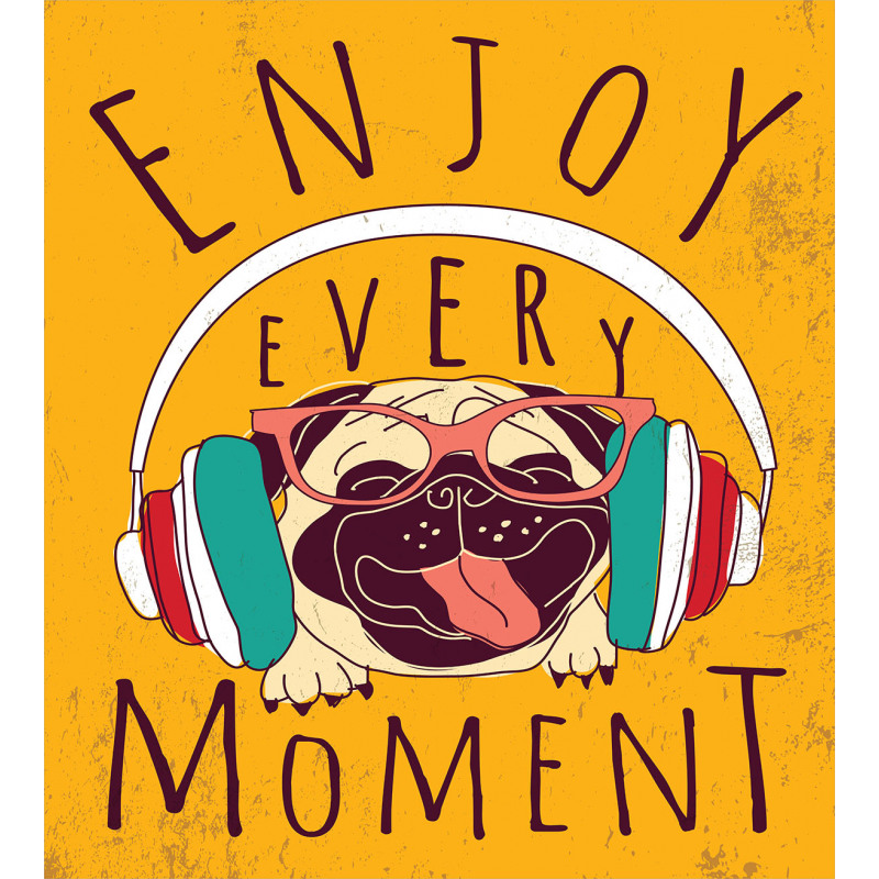 Happy Dog Listening Music Duvet Cover Set