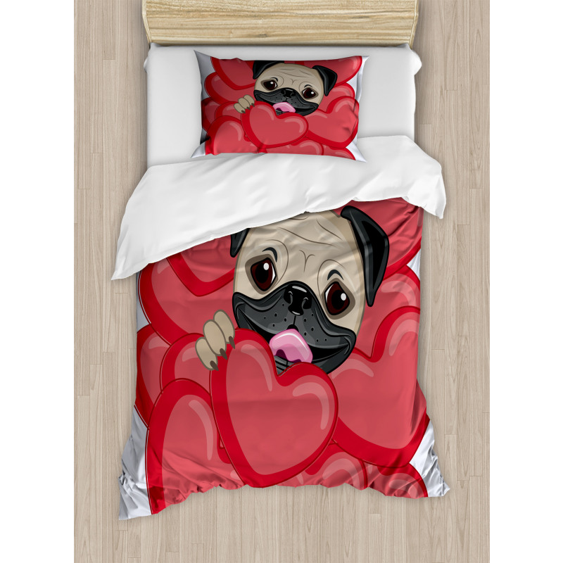 Valentines Inspired Dog Duvet Cover Set