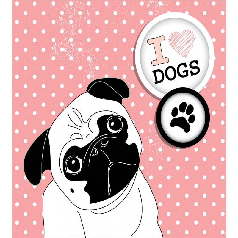 I Love Dogs Paw Print Logo Duvet Cover Set