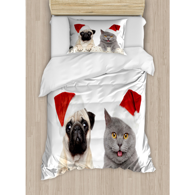 Christmas Themed Dog Photo Duvet Cover Set