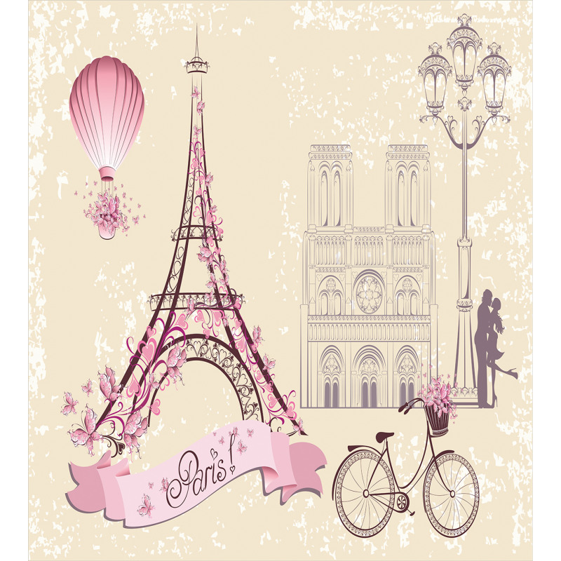 Floral Paris Eiffel Duvet Cover Set