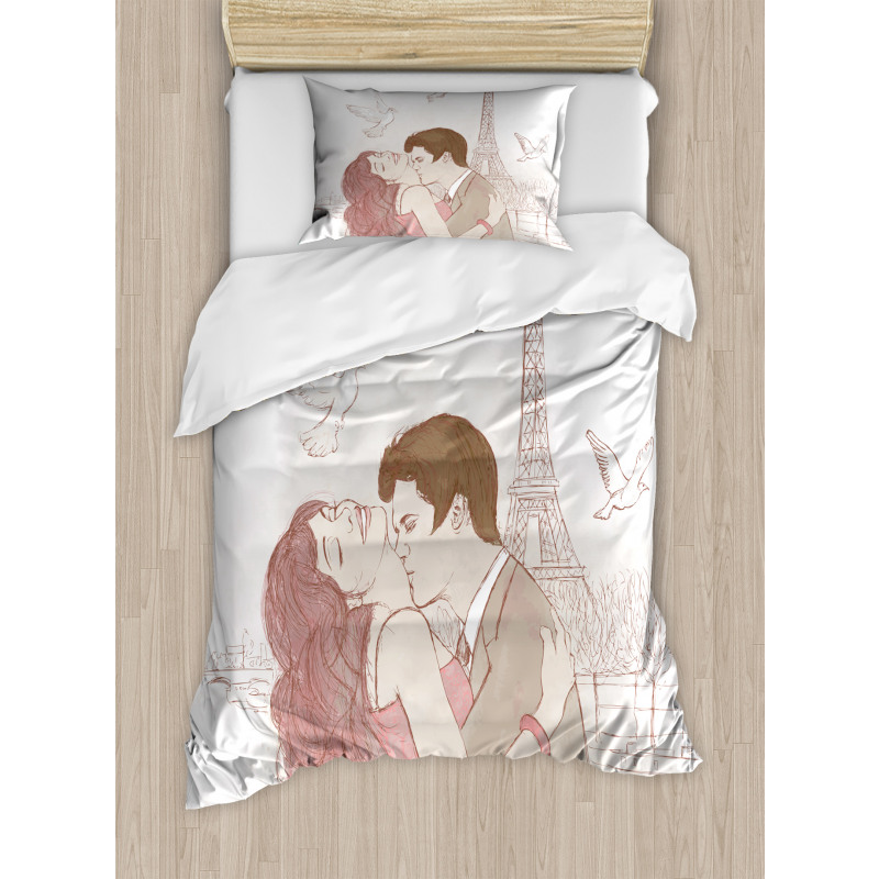 Romantic Man and Woman Duvet Cover Set