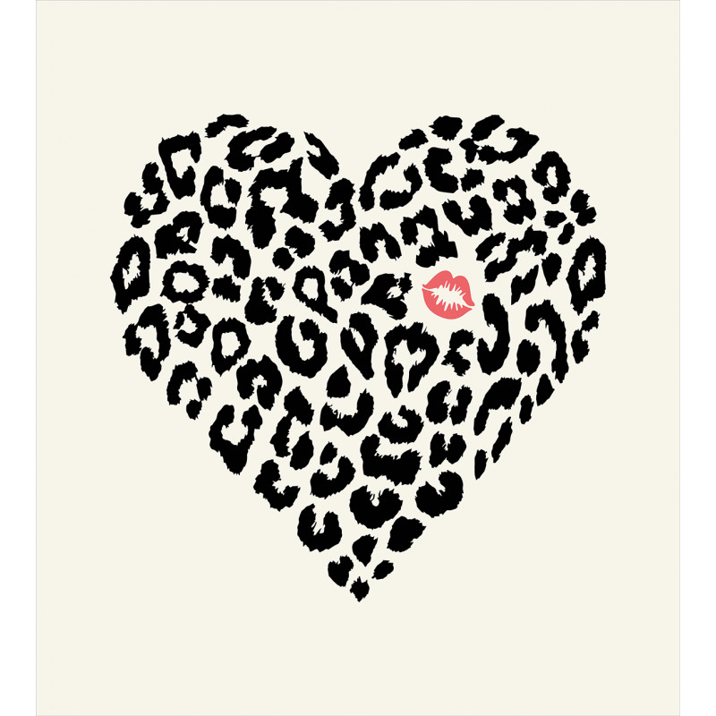 Heart Shaped Leopard Skin Duvet Cover Set