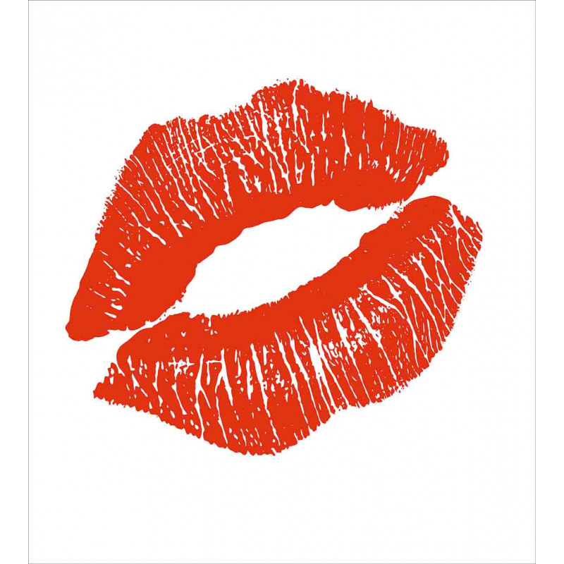 Red Lips Kiss Mark Grunge Duvet Cover Set