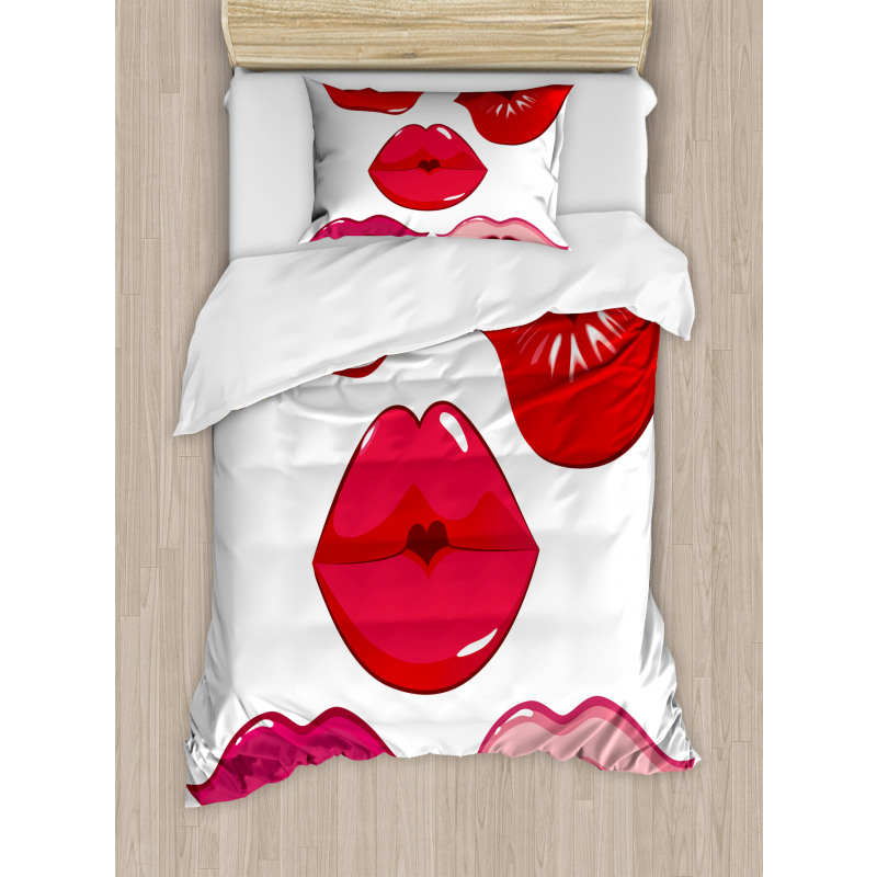 Woman Lips Kiss Affection Art Duvet Cover Set