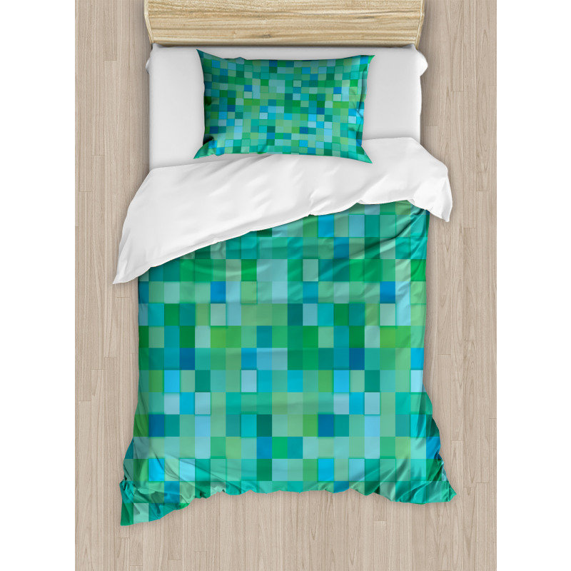 Cube Pattern Vibrant Color Duvet Cover Set