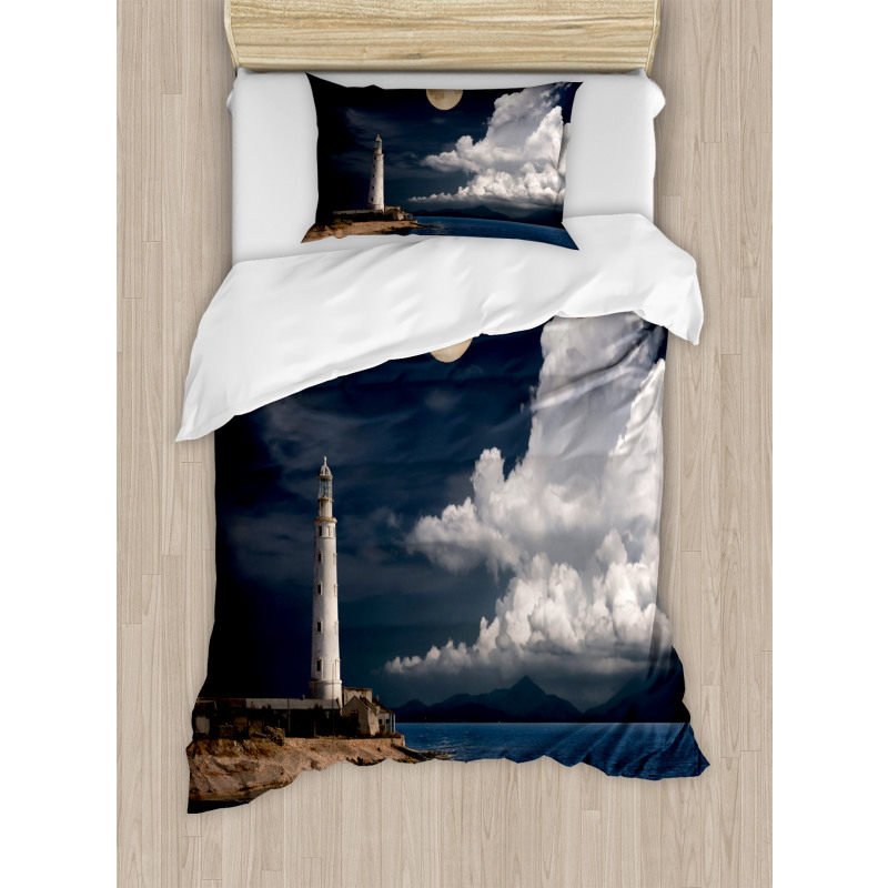 Old Lighthouse by Sea Duvet Cover Set