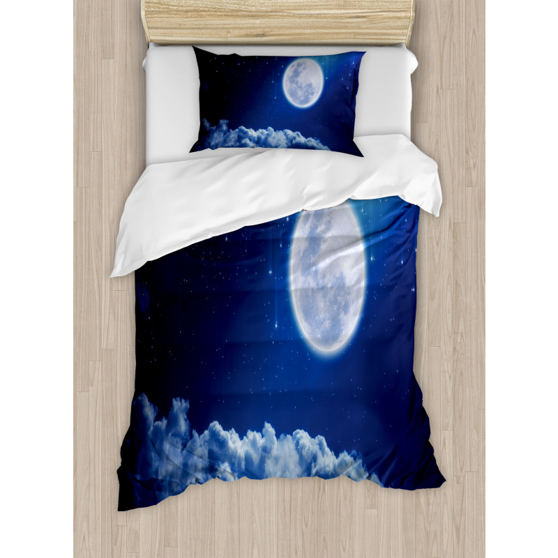 Full Moon Falling Stars Duvet Cover Set