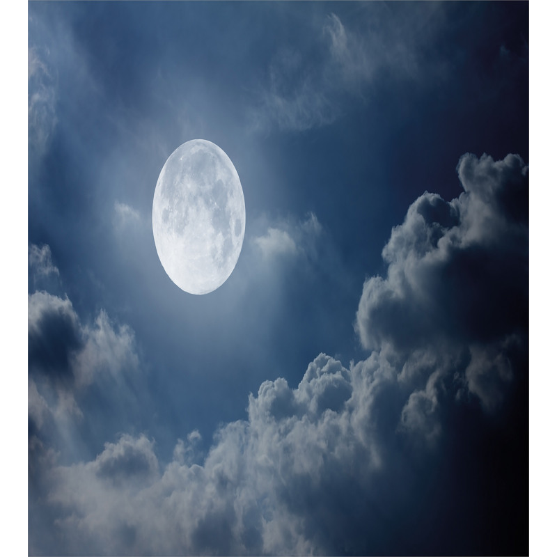 Night Skyline Full Moon Duvet Cover Set