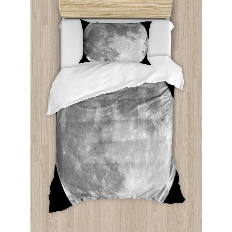 Monochrome Full Moon Art Duvet Cover Set