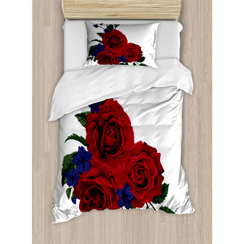 Red Bloom Gentle Florets Duvet Cover Set