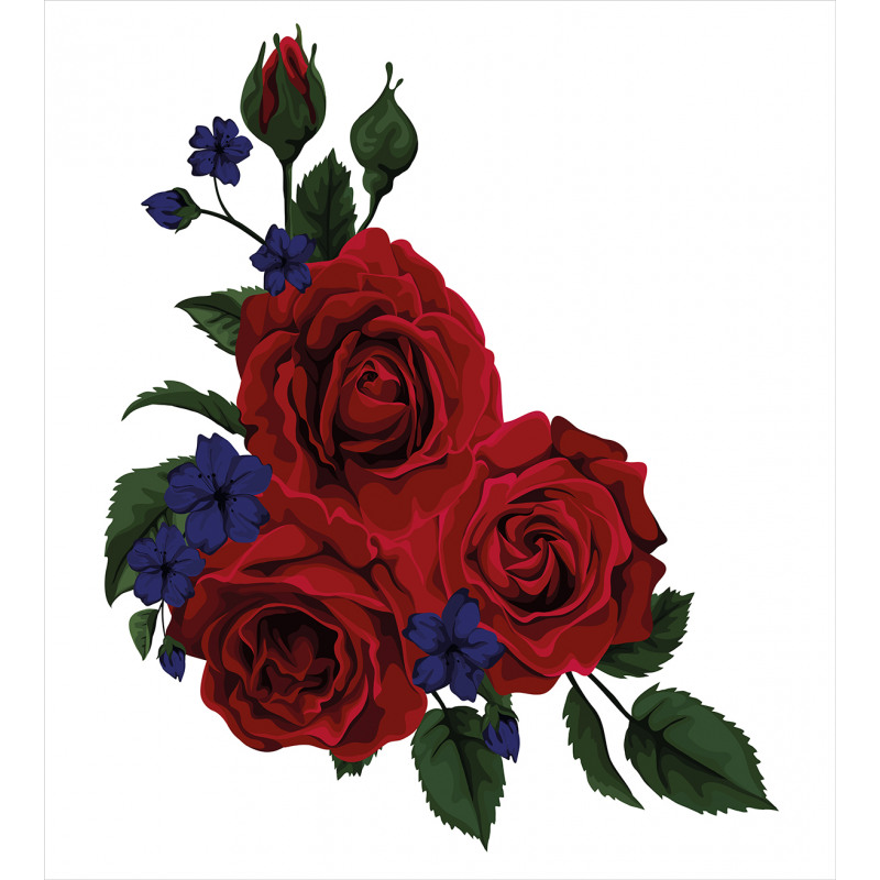 Red Bloom Gentle Florets Duvet Cover Set