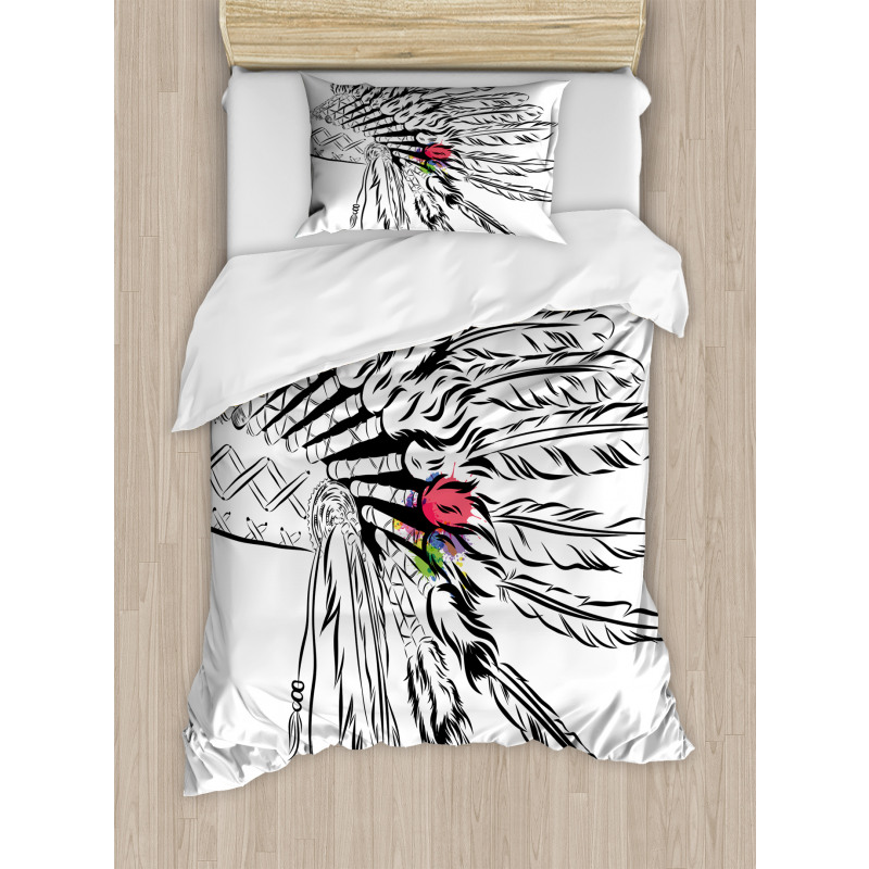 Headdress Sketch Design Duvet Cover Set