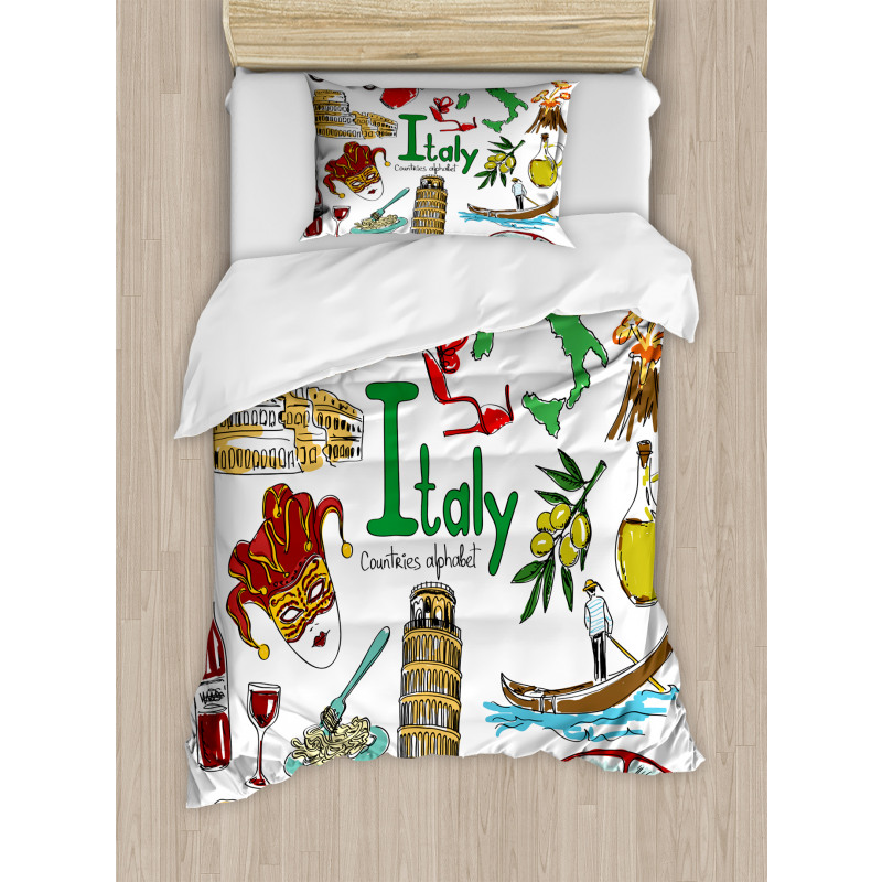 Fun Colorful Sketch Style Duvet Cover Set