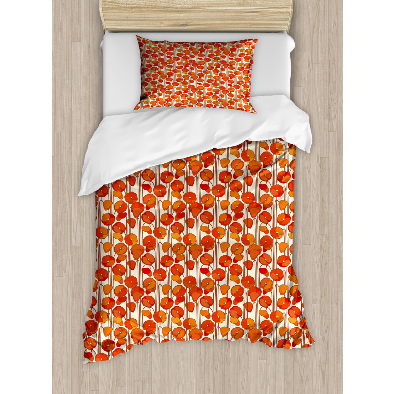 Poppies Retro Spring Duvet Cover Set