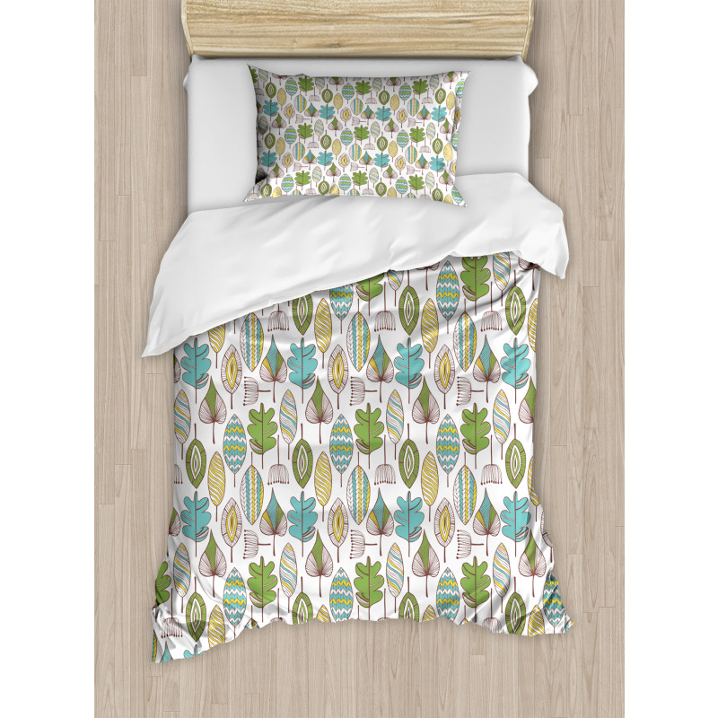 Doodle Dandelions Boho Duvet Cover Set