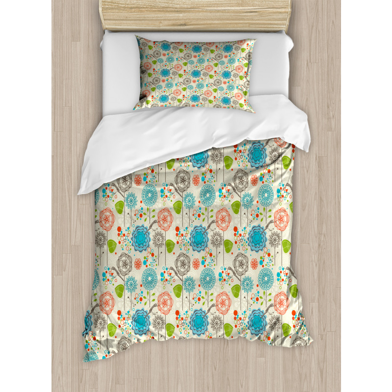 Retro Doodle Cheerful Duvet Cover Set