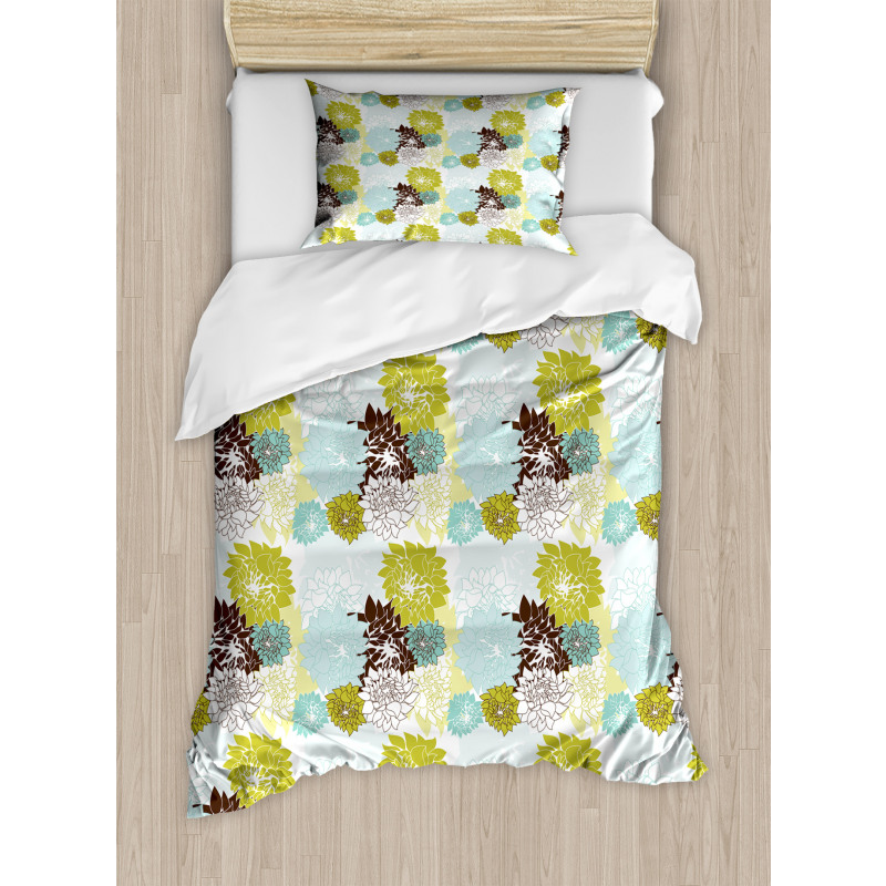 Pastel Wildflower Leaves Duvet Cover Set