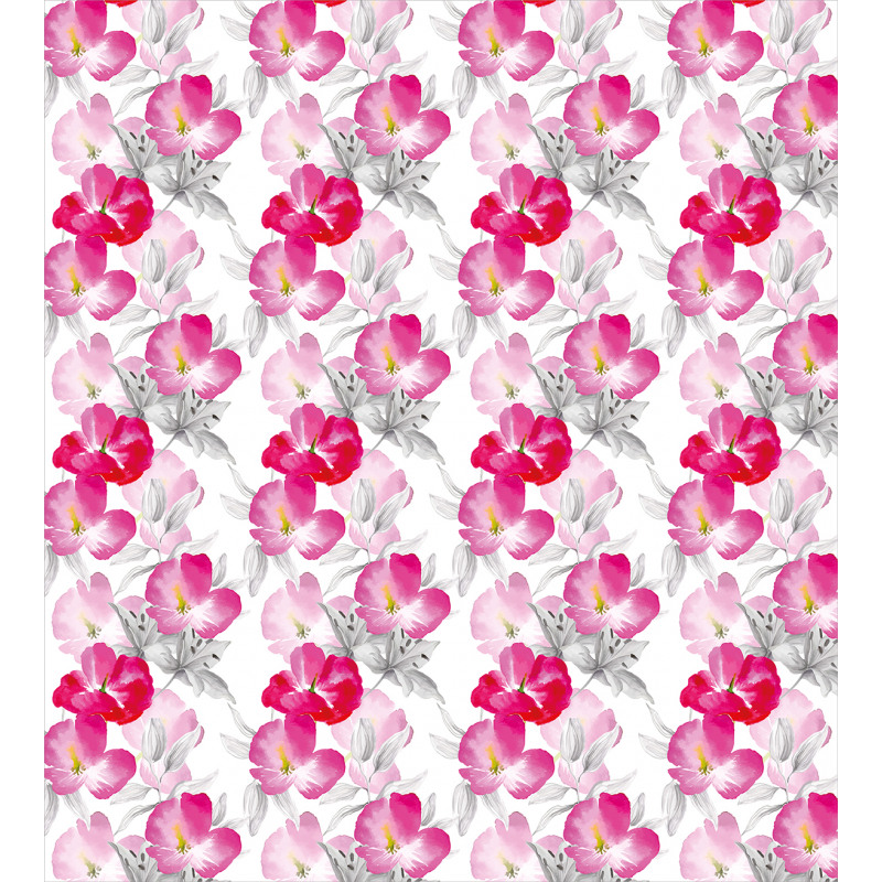 Watercolor Poppy Romance Duvet Cover Set