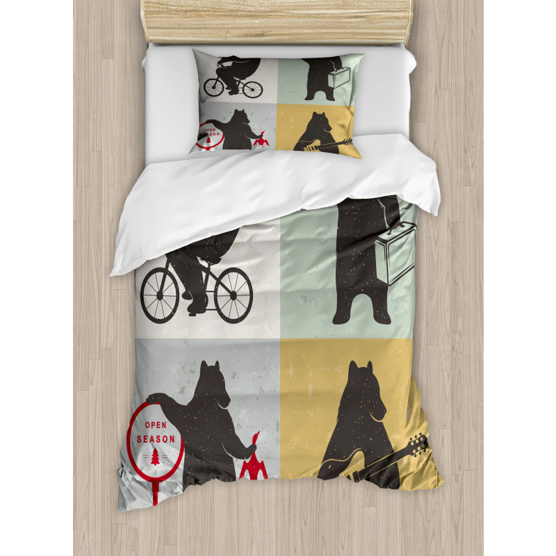 Funny Frames Drawing Style Duvet Cover Set