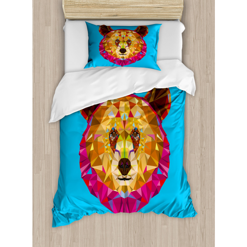 Geometric Head Poly Effect Duvet Cover Set