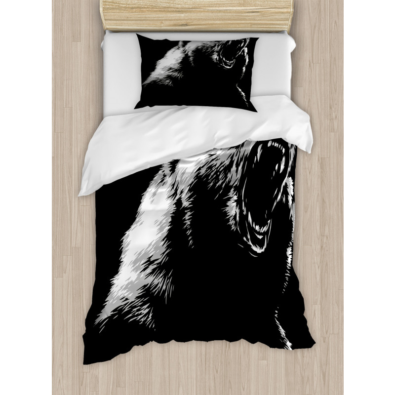 Sketch Art Carnivore Roar Duvet Cover Set