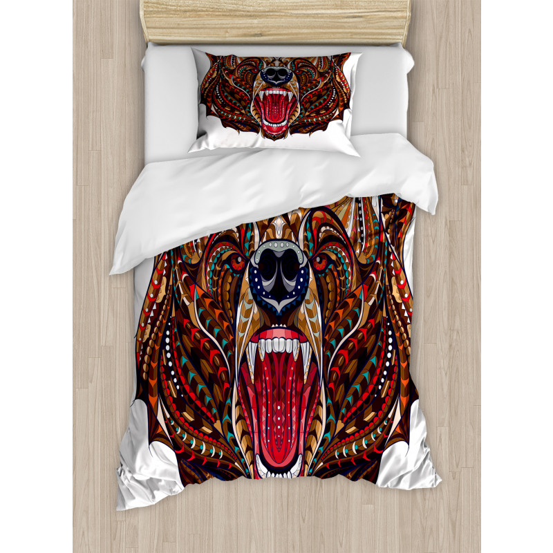 Head with Patterns Duvet Cover Set