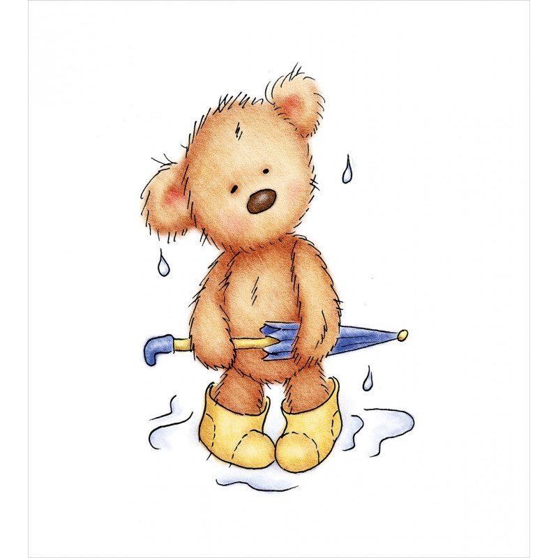 Teddy Bear Rain Umbrella Duvet Cover Set