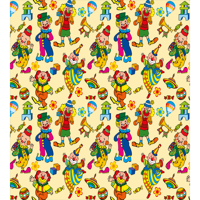 Funny Cartoonish Clowns Duvet Cover Set