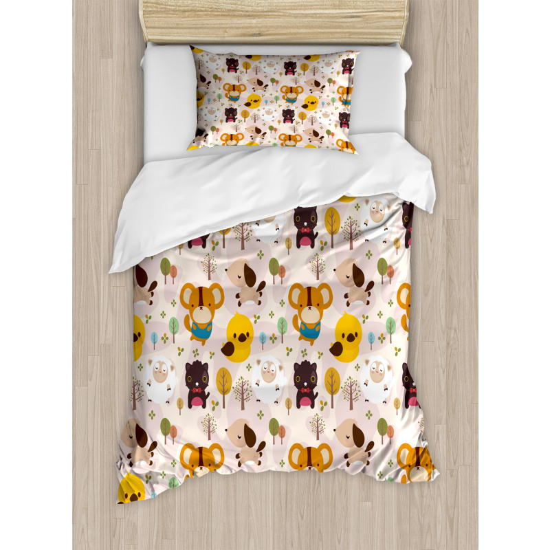 Caricatures Jungle Duvet Cover Set