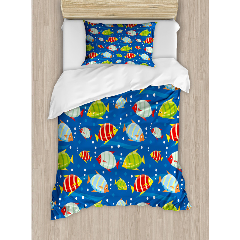 Vibrant Fish Marine Art Duvet Cover Set